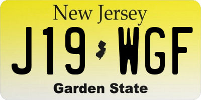 NJ license plate J19WGF