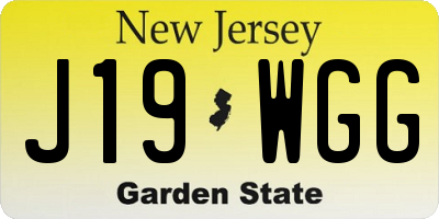 NJ license plate J19WGG