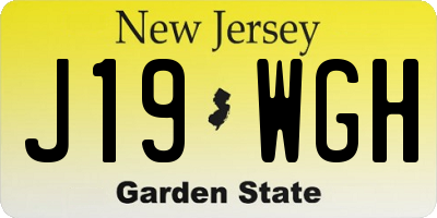 NJ license plate J19WGH
