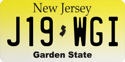 NJ license plate J19WGI