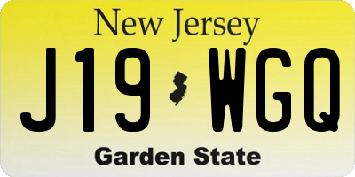 NJ license plate J19WGQ