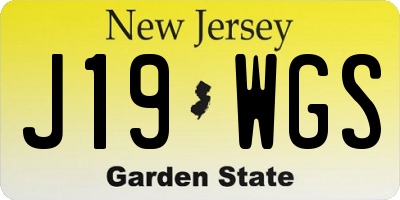 NJ license plate J19WGS