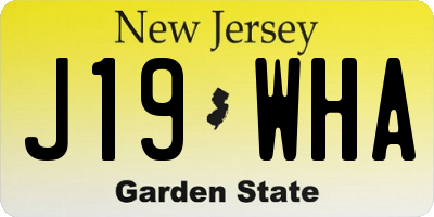 NJ license plate J19WHA