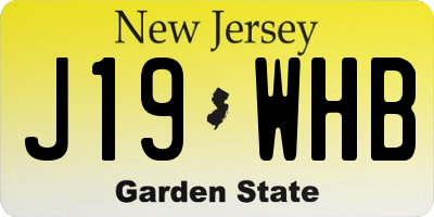 NJ license plate J19WHB