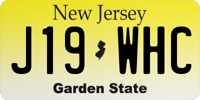 NJ license plate J19WHC