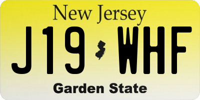 NJ license plate J19WHF