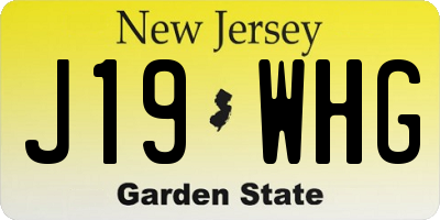 NJ license plate J19WHG