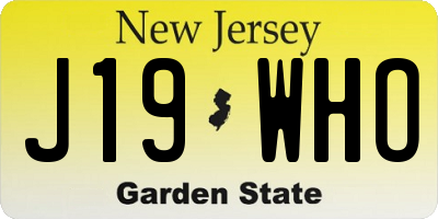 NJ license plate J19WHO