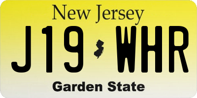 NJ license plate J19WHR