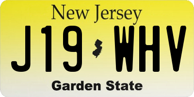 NJ license plate J19WHV