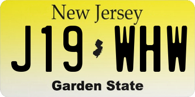 NJ license plate J19WHW