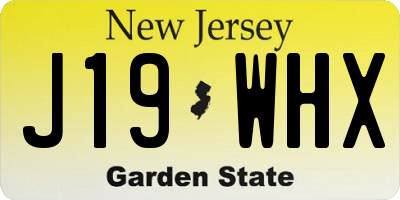 NJ license plate J19WHX