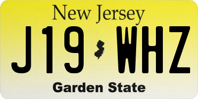 NJ license plate J19WHZ