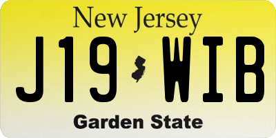 NJ license plate J19WIB
