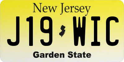NJ license plate J19WIC