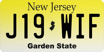 NJ license plate J19WIF