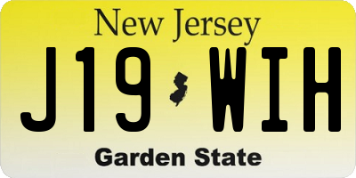 NJ license plate J19WIH