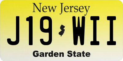NJ license plate J19WII