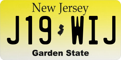 NJ license plate J19WIJ