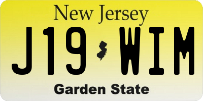 NJ license plate J19WIM