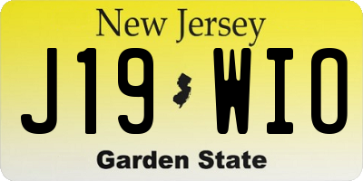 NJ license plate J19WIO