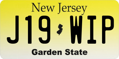 NJ license plate J19WIP