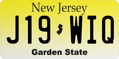 NJ license plate J19WIQ