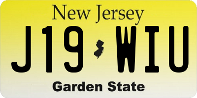 NJ license plate J19WIU