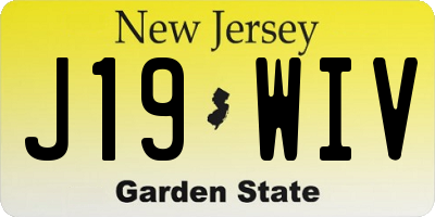 NJ license plate J19WIV