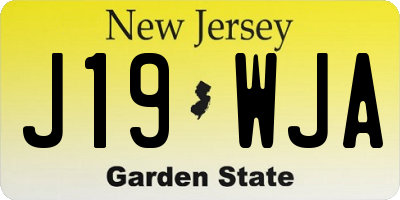 NJ license plate J19WJA