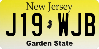 NJ license plate J19WJB