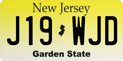 NJ license plate J19WJD