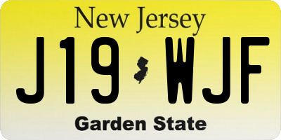 NJ license plate J19WJF