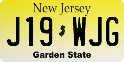 NJ license plate J19WJG