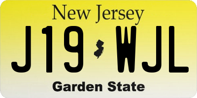 NJ license plate J19WJL