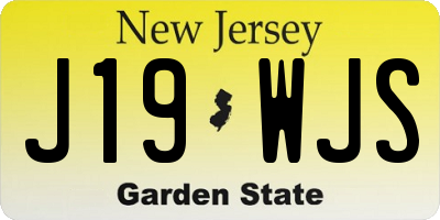 NJ license plate J19WJS