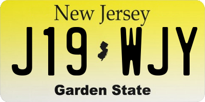 NJ license plate J19WJY