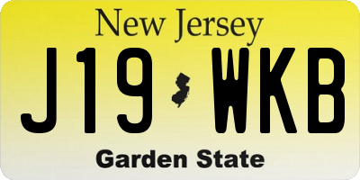 NJ license plate J19WKB