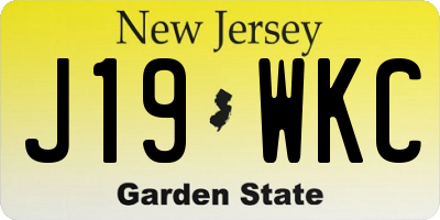 NJ license plate J19WKC