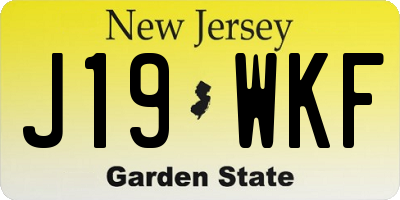 NJ license plate J19WKF