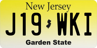 NJ license plate J19WKI