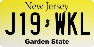 NJ license plate J19WKL
