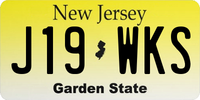 NJ license plate J19WKS