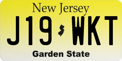 NJ license plate J19WKT