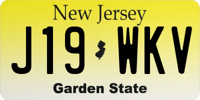 NJ license plate J19WKV