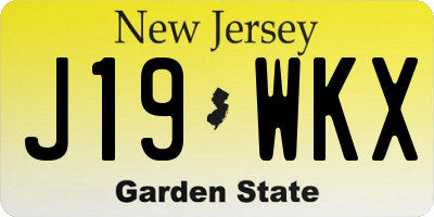 NJ license plate J19WKX