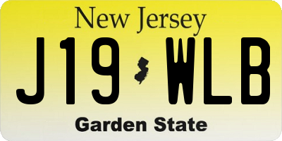 NJ license plate J19WLB