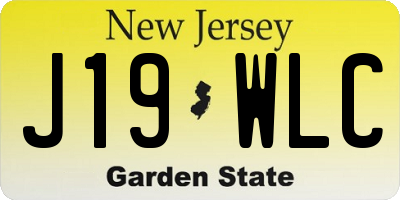 NJ license plate J19WLC