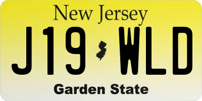 NJ license plate J19WLD