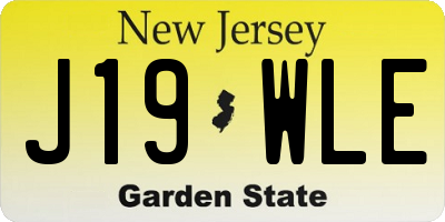 NJ license plate J19WLE